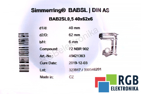 40X62X6 FREUDENBERG BAB2SL05 72NBR902 EMPAQUE