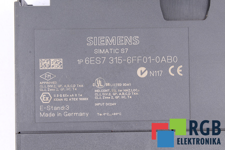 6ES7315-6FF01-0AB0 SIEMENS CPU 315F-2DP SIMATIC S7-300