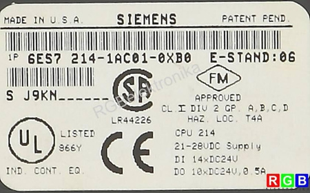 6ES7214-1AC01-0XB0 SIEMENS SIMATIC S7-200
