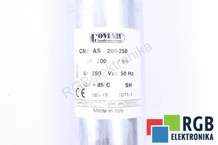 CONDENSADOR CME-AS200-250 COMAR CONDENSATORI 200UF, 250V