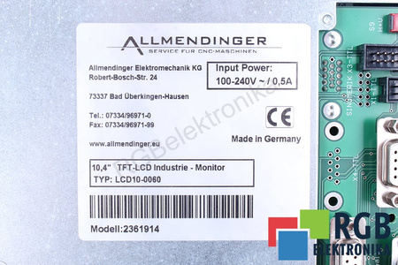 LCD10-0060 ALLMENDINGER MONITOR LCD