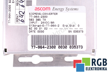 77-964-2300 SIEMENS ASCOM SINUMERIK FM NC/810D/810DE/840D/840DE PARA PIEZAS