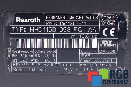 MHD115B-058-PG1-AA REXROTH INDRAMAT ESTATOR