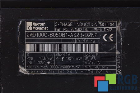 2AD100C-B05OB1-AS23-D2N2 REXROTH INDRAMAT ROTOR