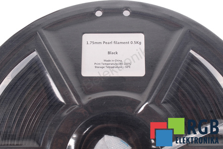 1,75MM PEARL FILAMENT 0.5KG BLACK FLASHFORGE TAMAÑO EXTERIOR DEL CARRETE 180MM, TAMAÑO INTERIOR DEL CARRETE 50MM, ANCHURA DEL CARRETE 45MM