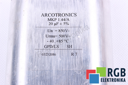 CONDENSADOR MKP1.44/A ARCOTRONICS 20UF, 850VDC, 500VAC