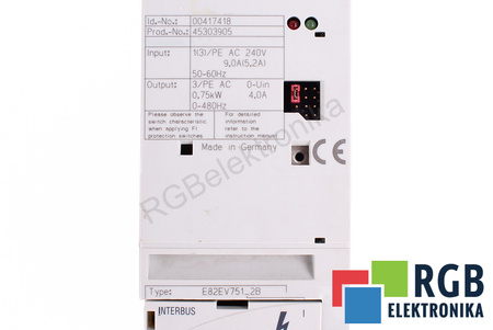 E82EV751_2B LENZE 8200 VECTOR ID.NO.: 00422961