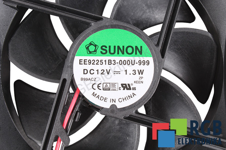 EE92251B3-000U-999 SUNON 92X92X25MM, 12V VENTILADOR