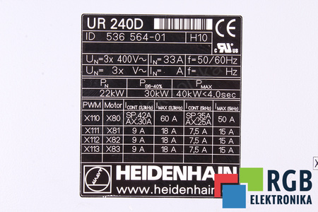 UR240D HEIDENHAIN ID.NR. 536564-01 CAJA