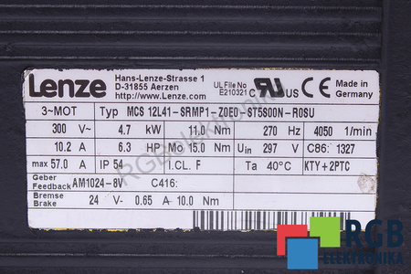MCS12L41-SRMP1-Z0E0-ST5S00N-R0SU LENZE CUBIERTA DEL MOTOR