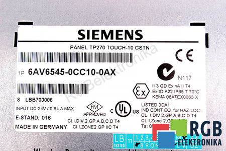 6AV6545-0CC10-0AX0 SIEMENS PANEL TP270 TOUCH-10 CSTN