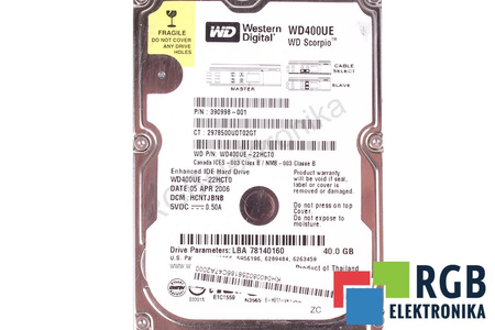 WD400UE-22HCT0 WESTERN DIGITAL SCORPIO 40GB IDE/ATA