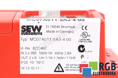 MC07A011-5A3-4-00 SEW EURODRIVE MOVITRAC 07 8272492
