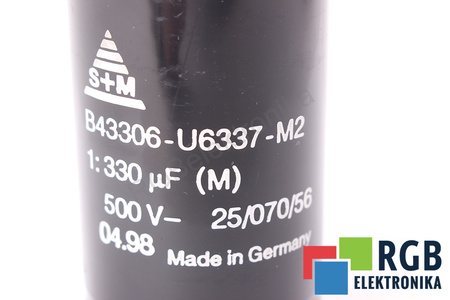CONDENSADOR B43306-U6337-M2 S+M 25/070/56 330UF, 500VDC