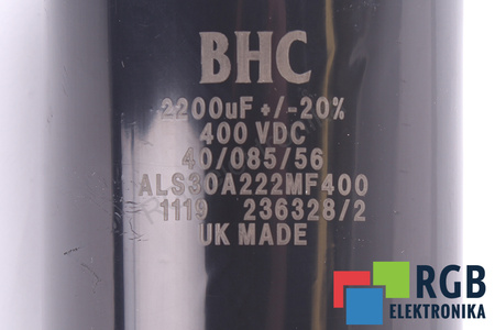 CONDENSADOR ALS30A222MF400 BHC COMPONENTS LTD 2200UF, 400V