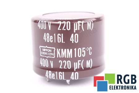 CONDENSADOR 48E16L NIPPON 220UF, 400VDC, KMM105