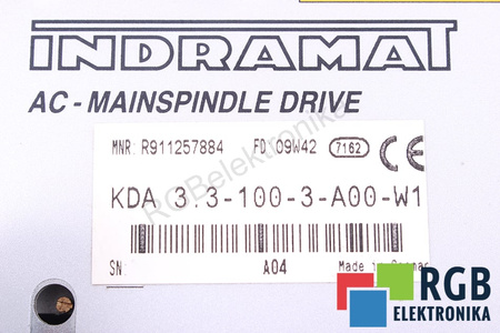 KDA3.3-100-3-A00-W1 INDRAMAT AC-MAINSPINDLE DRIVE R911257884