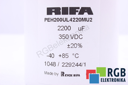 CONDENSADOR PEH200UL4220MU2 RIFA 2200UF, 350VDC