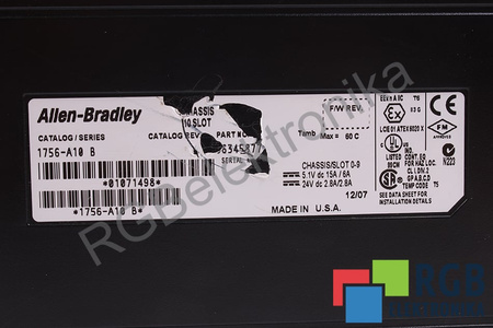 1756-A10B ALLEN BRADLEY 10 SLOT RACK REJILLA