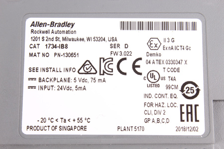1734-IB8 ALLEN BRADLEY POINT I/O