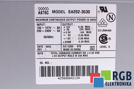 SA202-3530 ASTEC FUENTE DE ALIMENTACIÓN PARA PC