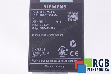 6SL3120-1TE21-8AA4 SIEMENS SINAMICS S120