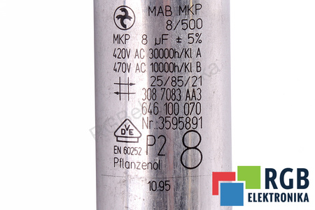 CONDENSADOR MAB MKP8/500 HYDRA 8UF