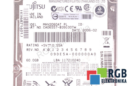 MHV2060AT FUJITSU 60GB, ATA, 2.5", HDD