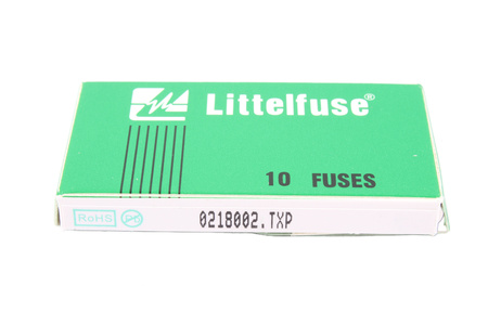 FUSIBLE CILÍNDRICO DE VIDRIO DE ACCIÓN RETARDADA 0218002.TXP LITTELFUSE 250V, 2A, 5X20MM, 10PCS