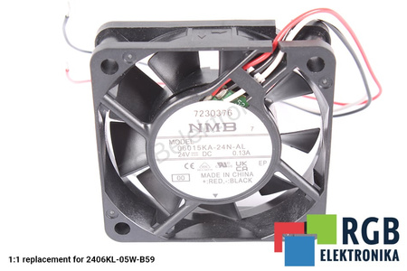 06015KA-24N-AL NMB TECHNOLOGIES SUSTITUTO A90L-0001-0506#105 2406KL-05W-B59 60X60X15MM, 24V, 0.13A VENTILADOR