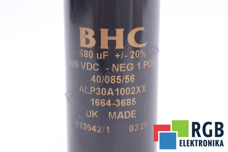 CONDENSADOR ALP30A1002XX BHC COMPONENTS LTD 680UF, 400VDC