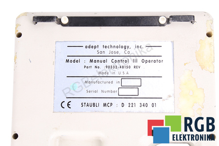 90332-48150 STAUBLI MANUAL CONTROL III OPERATOR TEACH PENDANT