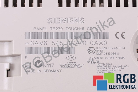 6AV6545-0CA10-0AX0 SIEMENS 6 CSTN SIMATIC TOUCH PANEL TP270