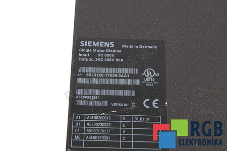 6SL3120-1TE26-0AA1 SIEMENS VERSION C SINAMICS S120