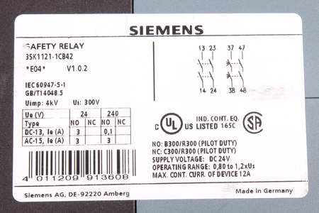 3SK1121-1CB42 SIEMENS SIRIUS RELEVO DE SEGURIDAD