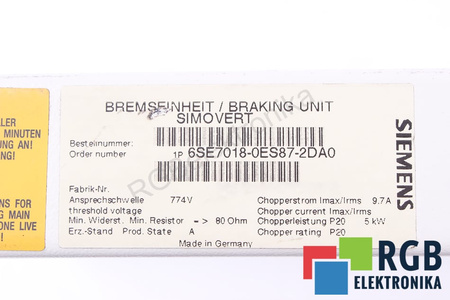 6SE7018-0ES87-2DA0 SIEMENS SIMOVERT