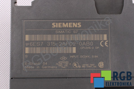 6ES7315-2AF02-0AB0 SIEMENS DC24V 0.9A CPU315-2 DP SIMATIC S7-300