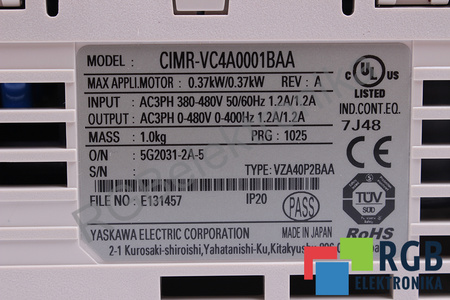 CIMR-VC4A0001BAA YASKAWA VZA40P2BAA