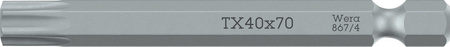 05060098001 WERA 867/4 70MM, TX 8MM PUNTAS DE ALTA CALIDAD PARA TORNILLOS DE TORX INTERIOR