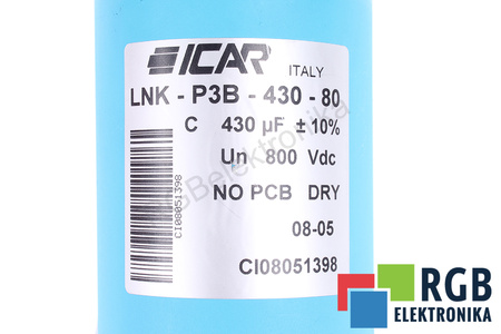 CONDENSADOR LNK-P3B-430-80 ICAR 430UF, 800V