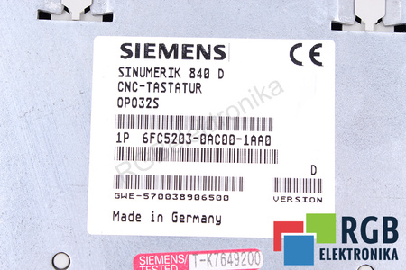 6FC5203-0AC00-1AA0 SIEMENS VERSION D SINUMERIK OP032S TECLADO