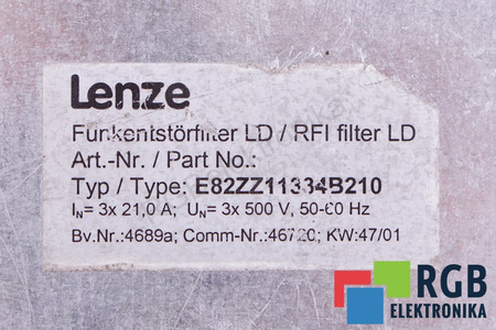 E82ZZ11334B210 LENZE FILTRO