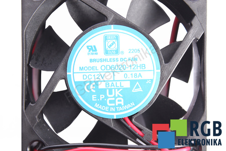 OD6020-12HB ORION 60X60X20MM, 12V, 0.18A VENTILADOR