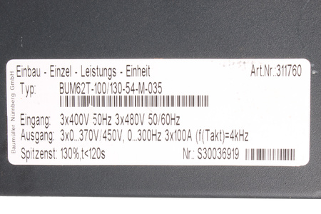 BUM62T-100/130-54-M-035 BAUMÜLLER