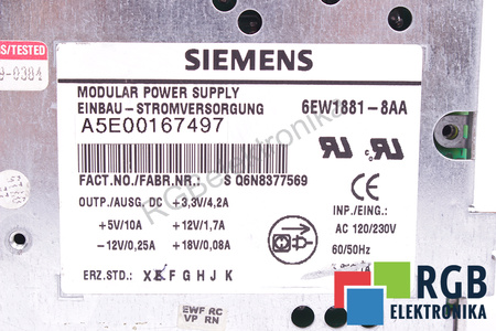6EW1881-8AA SIEMENS A5E00167497 PARA PC670 SIMATIC PC