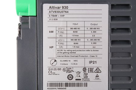 ATV930U07N4 SCHNEIDER ELECTRIC ALTIVAR 930