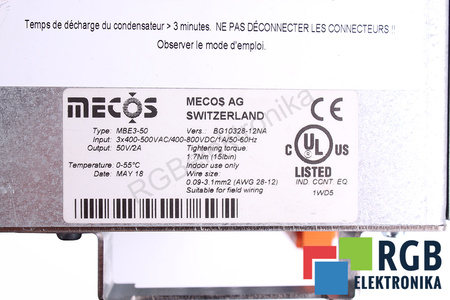 MBE3-50 MECOS TRAXLER BG10328-12NA