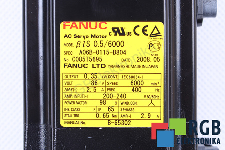 A06B-0115-B804 FANUC BIS0.5/6000
