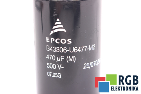 CONDENSADOR B43306-U6477-M2 EPCOS 25/070/56 470UF, 500VDC