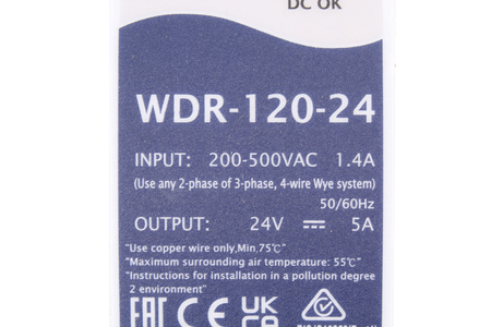 WDR-120-24 MEAN WELL DIN AC/DC FUENTE DE ALIMENTACIÓN